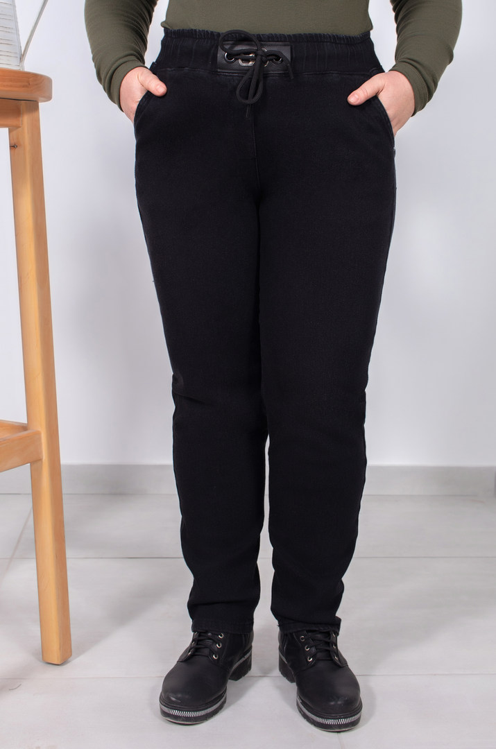 Джинси завужені на шнурівці супер батал