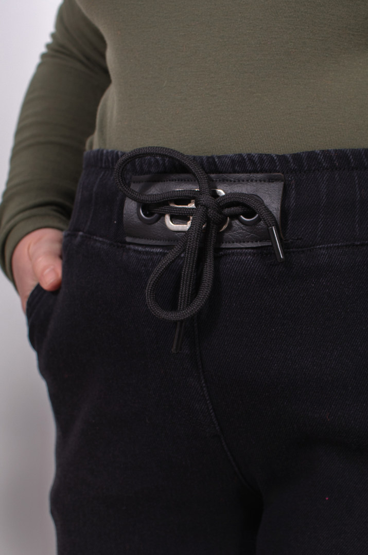 Джинси завужені на шнурівці супер батал