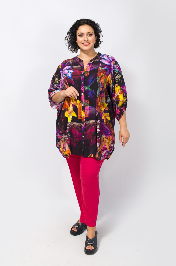 Брюки с широкими карманами и молнией супер батал