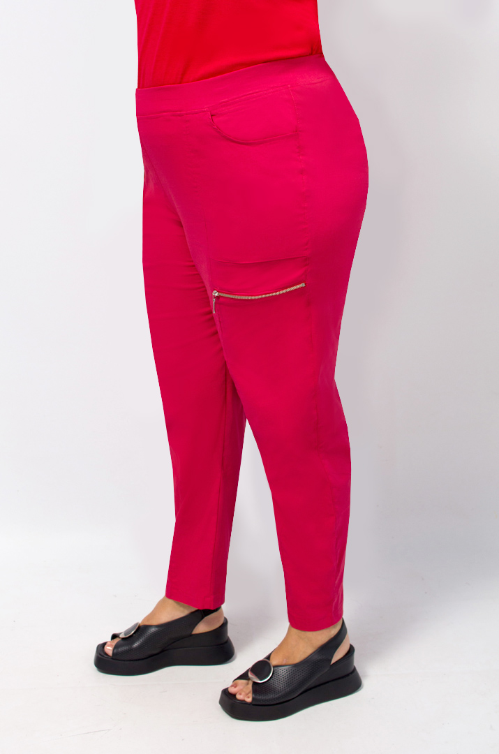 Брюки с широкими карманами и молнией супер батал