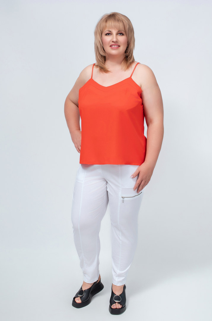 Брюки с широкими карманами и молнией супер батал