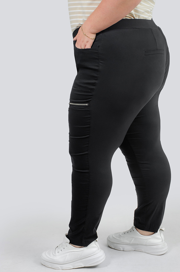 Брюки с широкими карманами и молнией супер батал