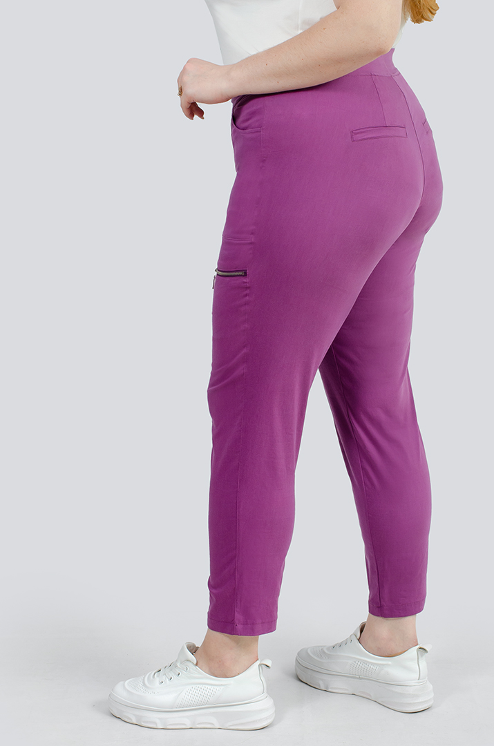 Брюки с широкими карманами и молнией супер батал