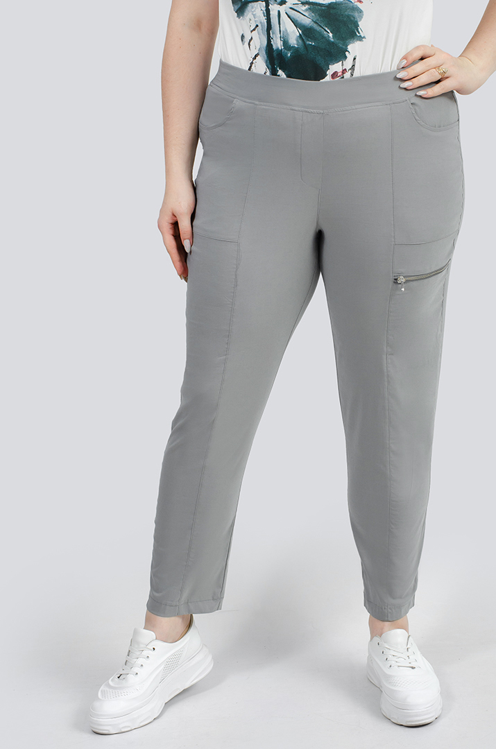 Брюки с широкими карманами и молнией супер батал