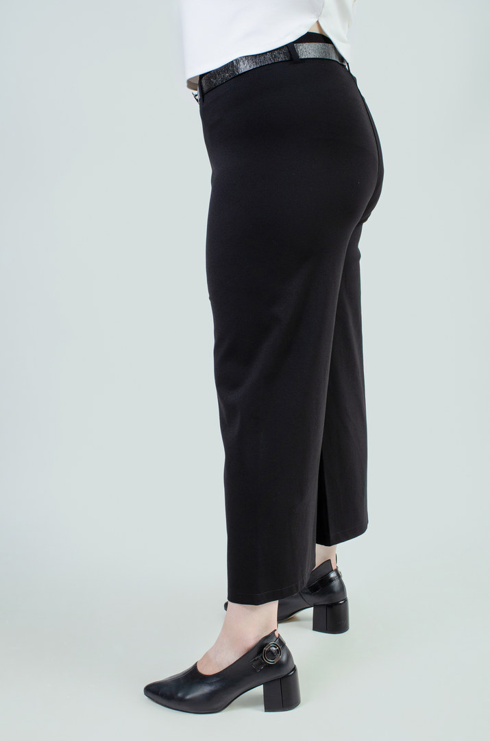 Брюки кюлоти з поясом і прикрасою батал