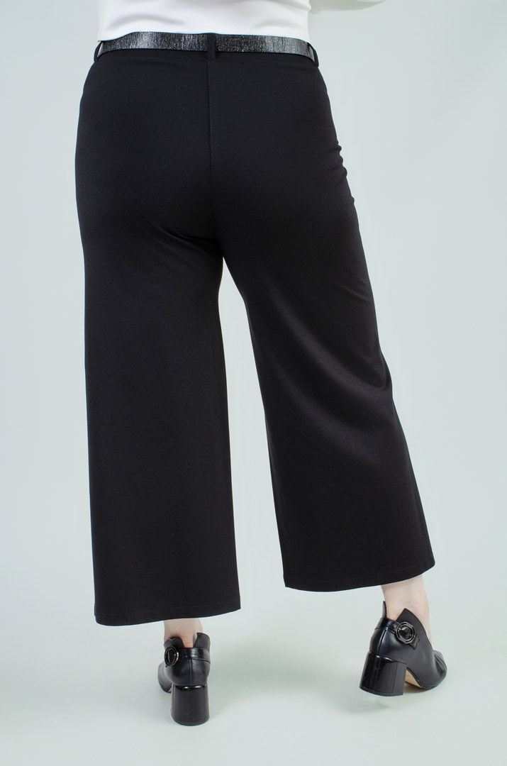 Брюки кюлоти з поясом і прикрасою батал