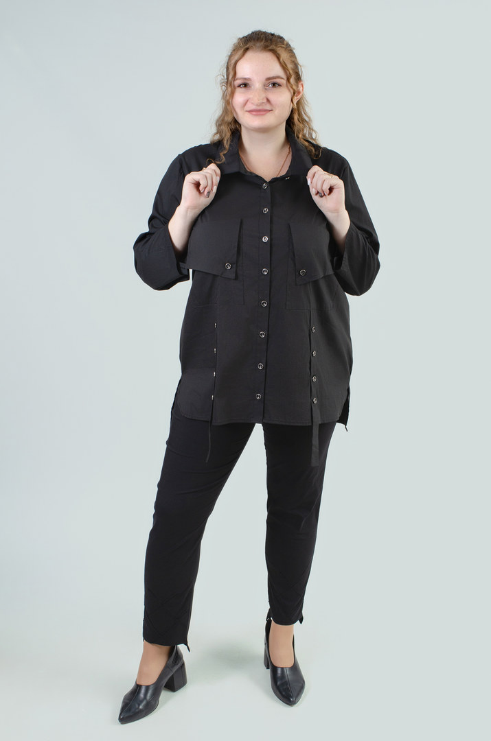 Брюки 7/8 з текстурним візерунком ромб внизу супер батал