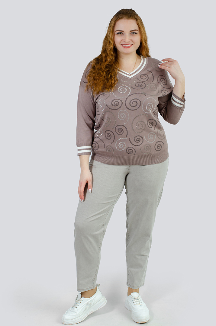 Стильні джинси банани з поясом великих розмірів