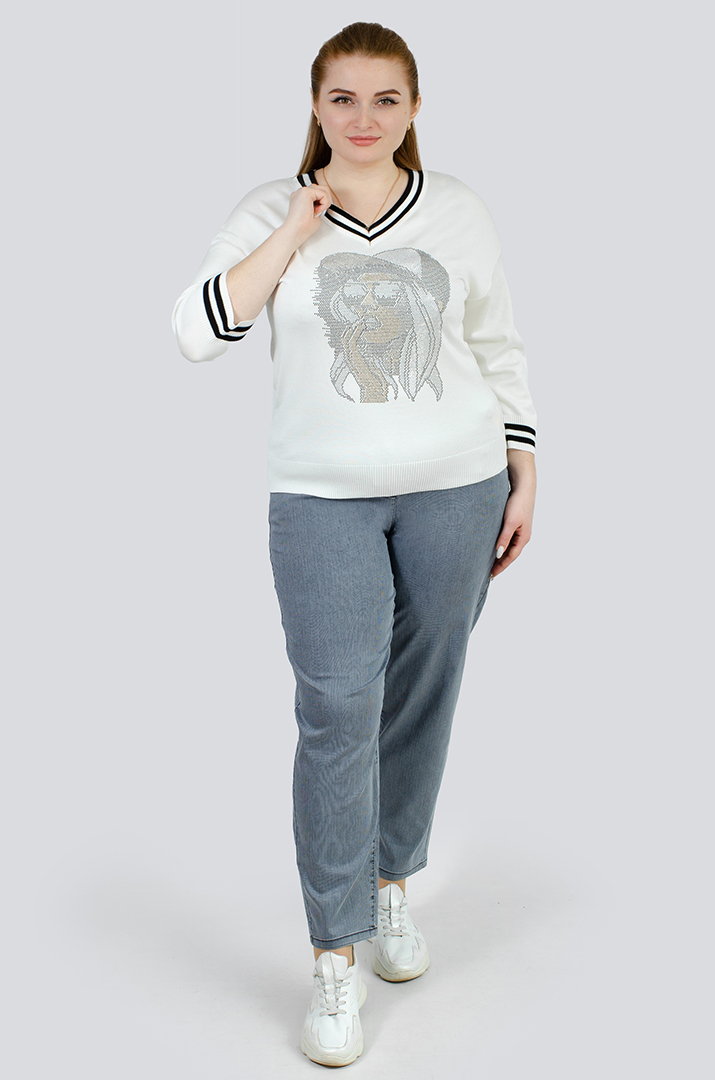 Стильні джинси банани з поясом великих розмірів