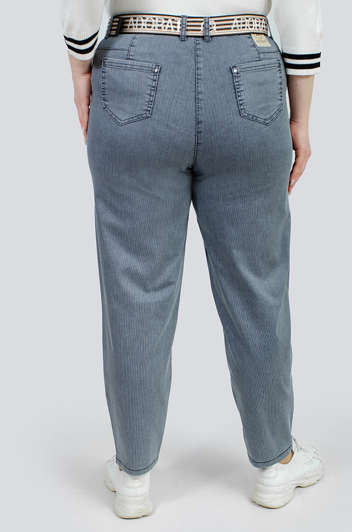 Стильні джинси банани з поясом великих розмірів