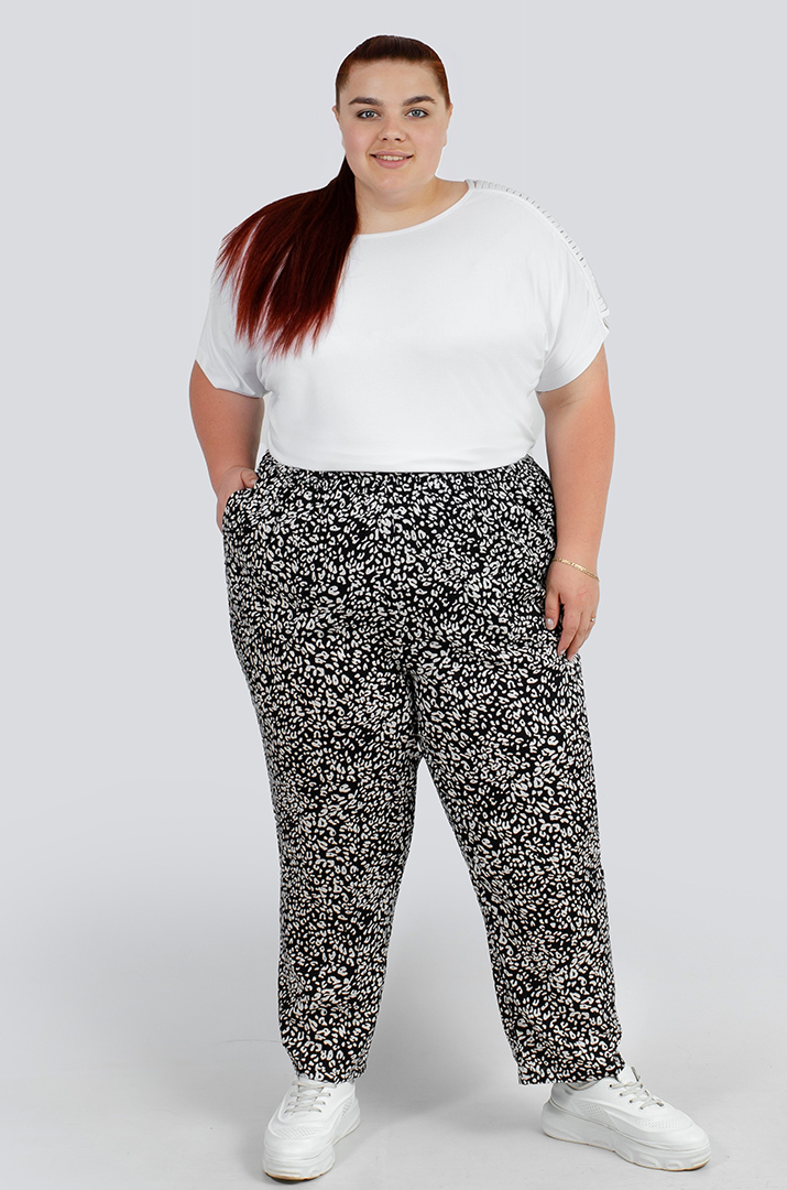 Брюки 7/8 в принт больших размеров