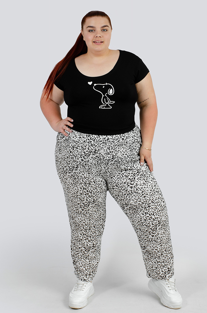 Брюки 7/8 в принт больших размеров