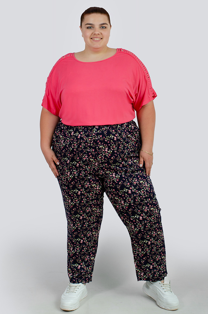 Брюки 7/8 в принт больших размеров