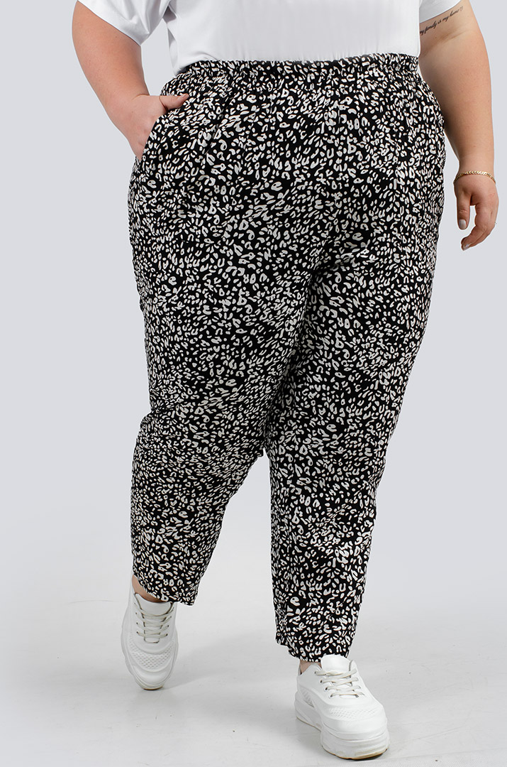 Брюки 7/8 в принт больших размеров