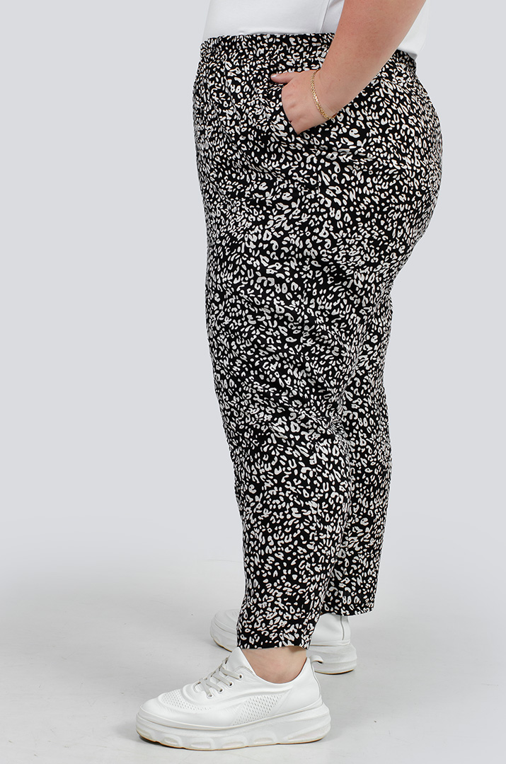 Брюки 7/8 в принт больших размеров