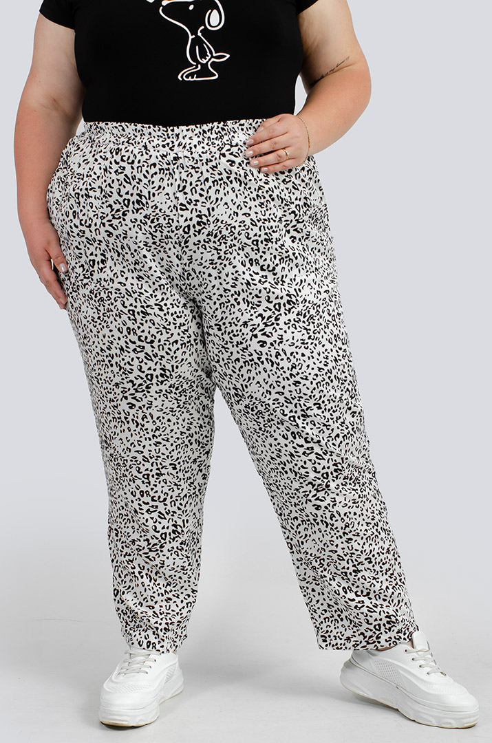 Брюки 7/8 в принт больших размеров