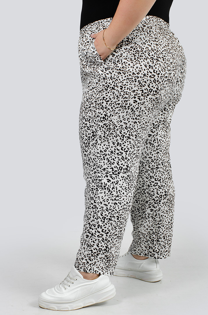 Брюки 7/8 в принт больших размеров