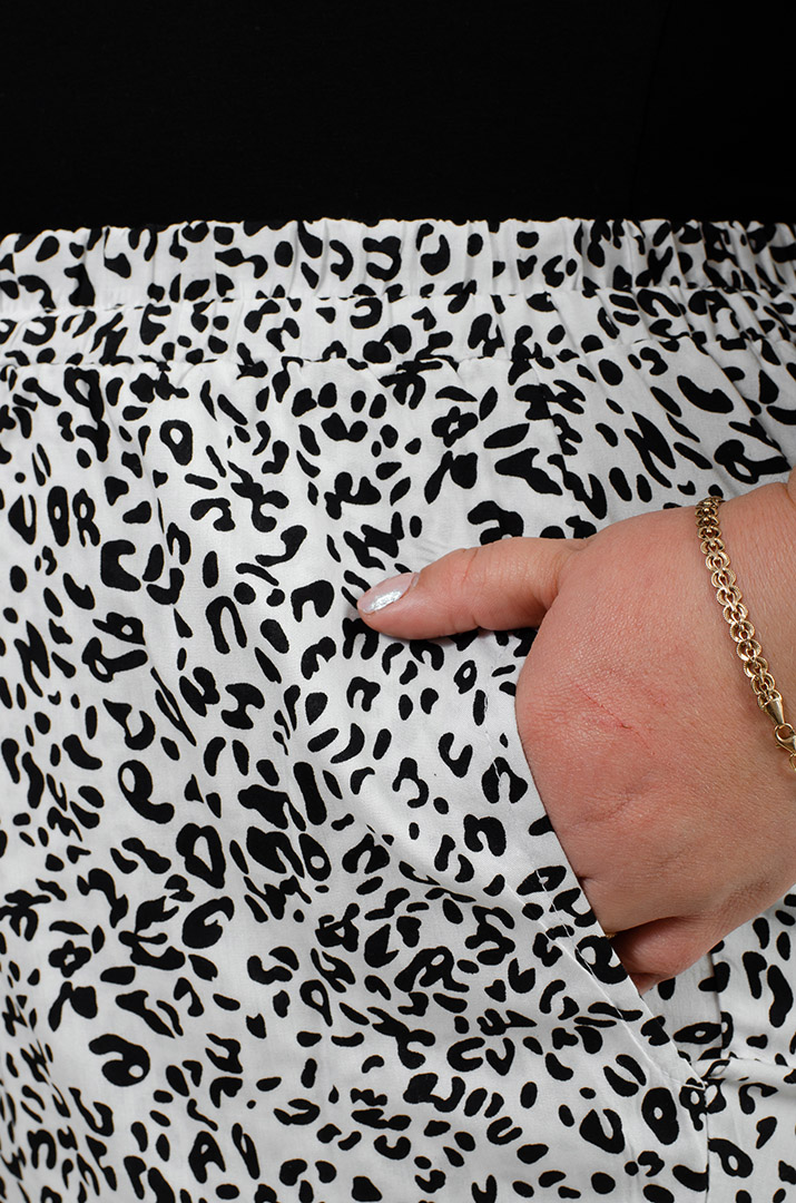 Брюки 7/8 в принт больших размеров