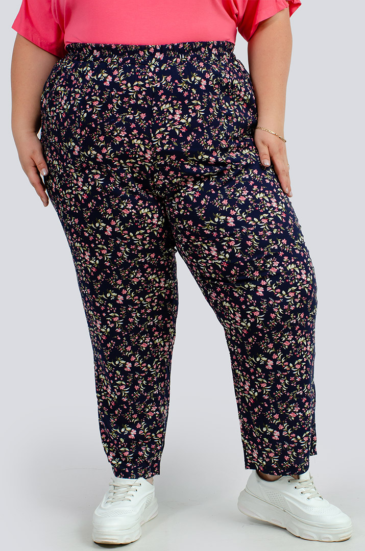 Брюки 7/8 в принт больших размеров