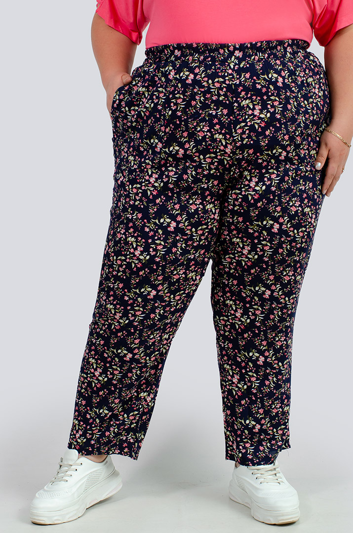 Брюки 7/8 в принт больших размеров