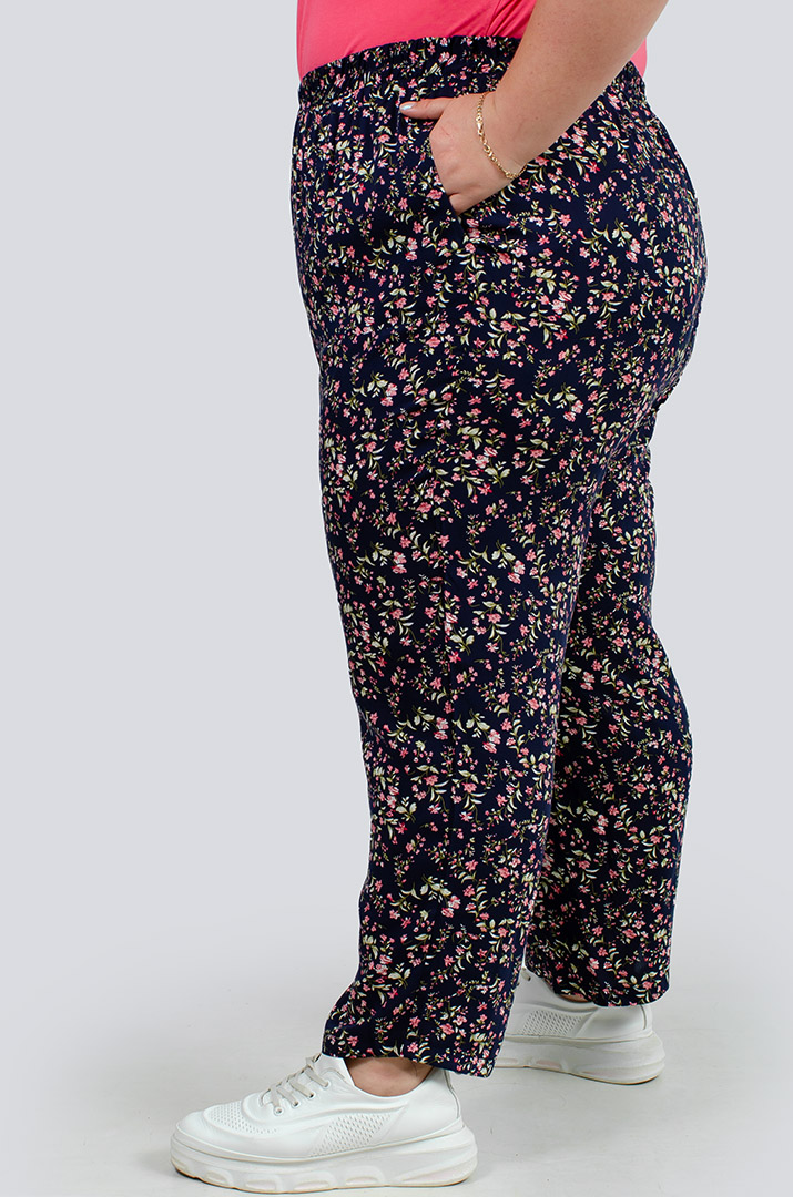 Брюки 7/8 в принт больших размеров