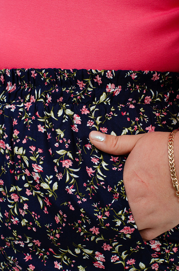 Брюки 7/8 в принт больших размеров