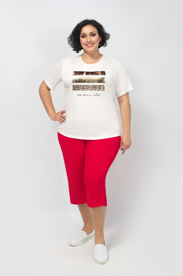 Капрі однотонні із жатки великих розмірів