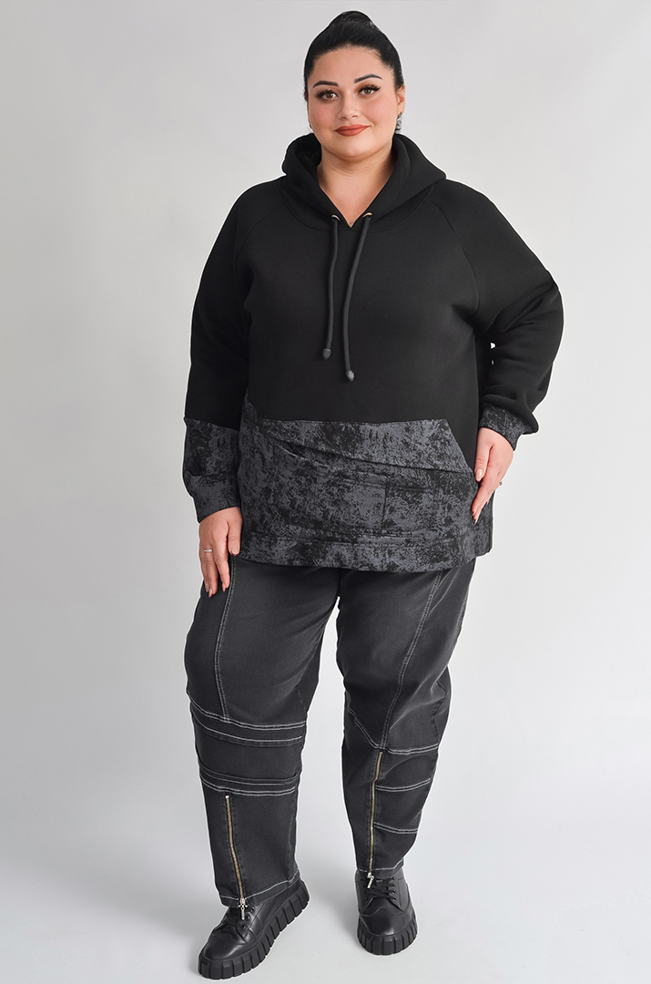 Джинсы бананы с молниями снизу больших размеров