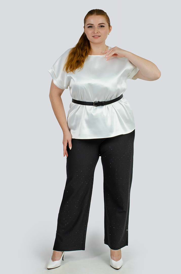 Брюки широкі зі стразами великих розмірів