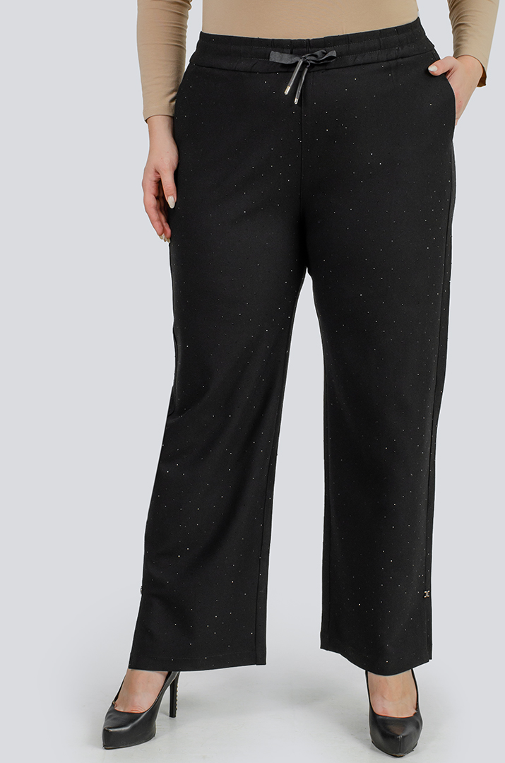 Брюки широкі зі стразами великих розмірів