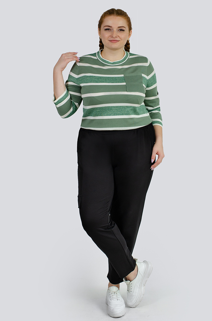 Чорні брюки карго двунитка великих розмірів