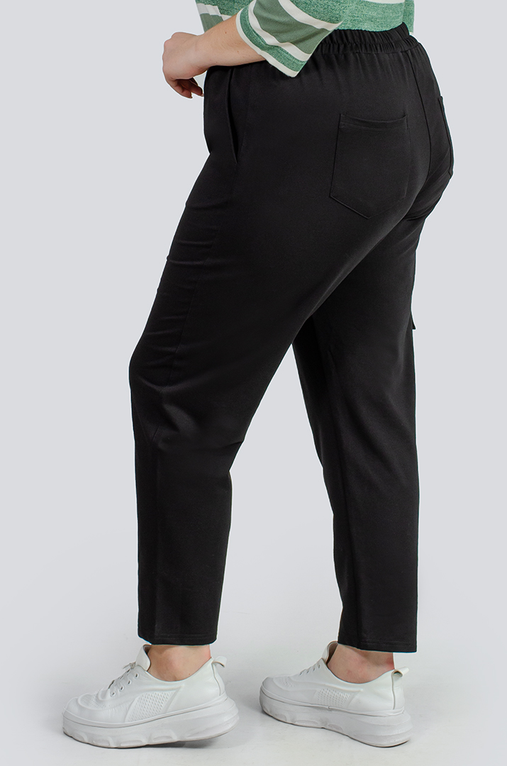 Чорні брюки карго двунитка великих розмірів