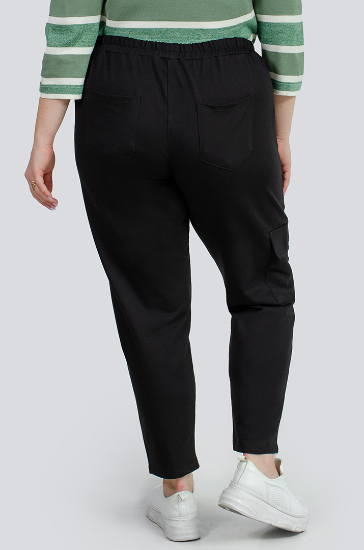 Чорні брюки карго двунитка великих розмірів