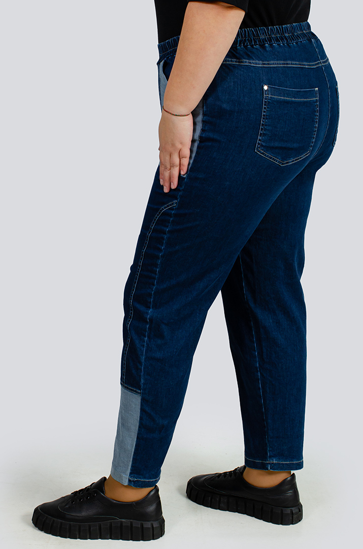 Двокольорові джинси 7/8 великих розмірів