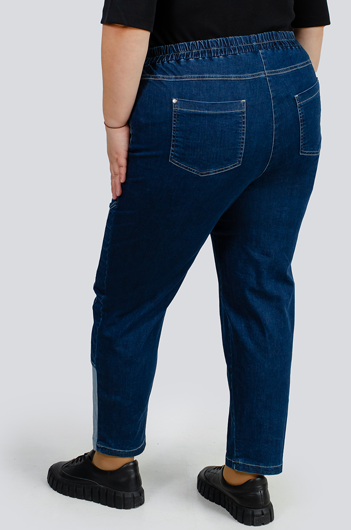 Двокольорові джинси 7/8 великих розмірів