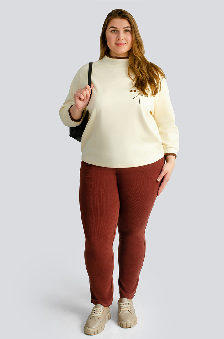 Брюки завужені в рубчик великих розмірів