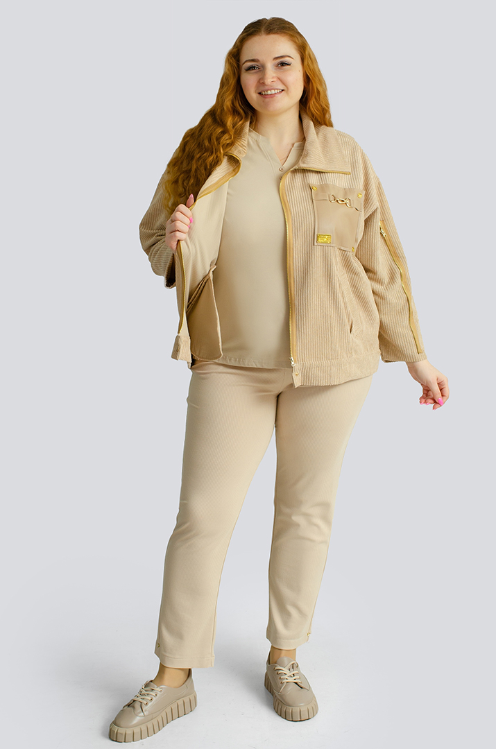 Брюки завужені в рубчик великих розмірів