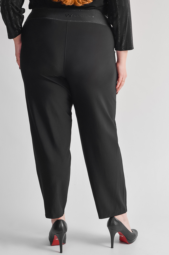 Чорні завужені брюки з акцентами по боках великих розмірів