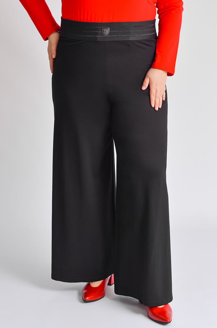 Брюки широкі чорні великих розмірів