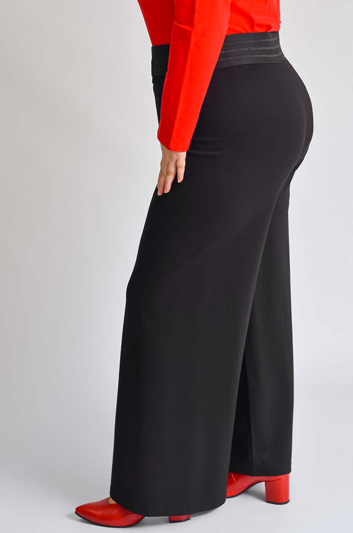 Брюки широкі чорні великих розмірів