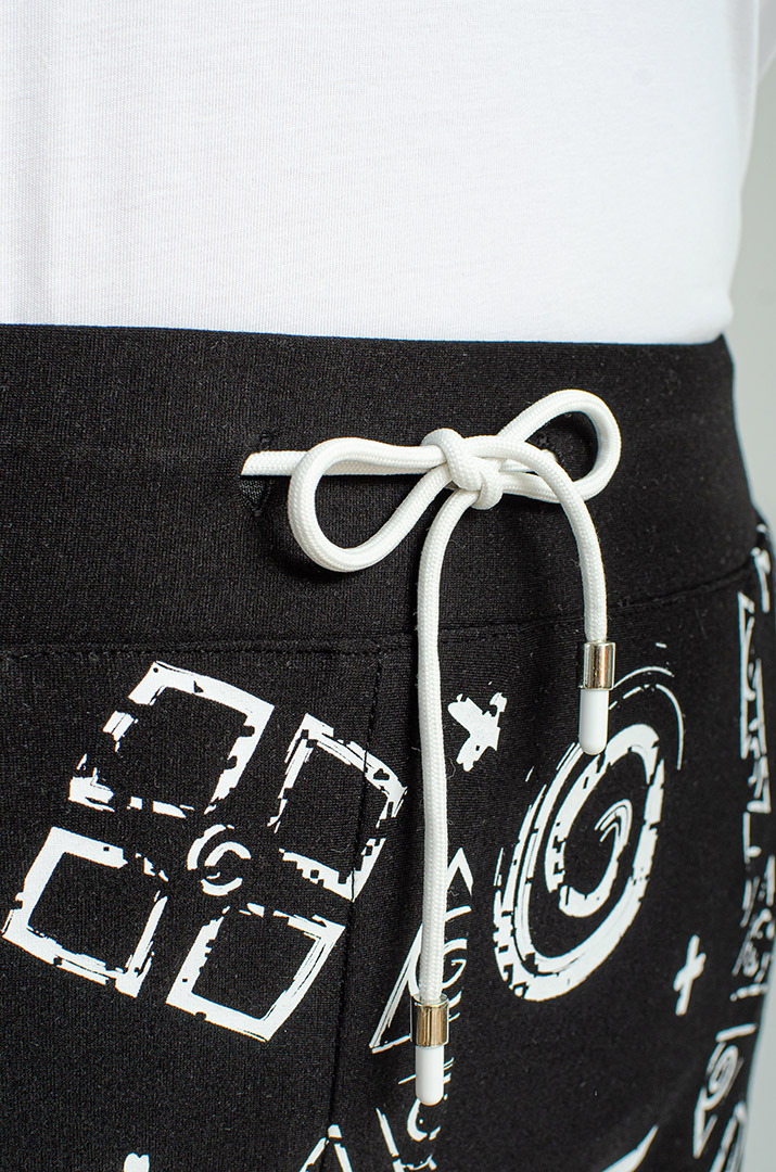 Брюки 7/8 трикотажные в принт больших размеров