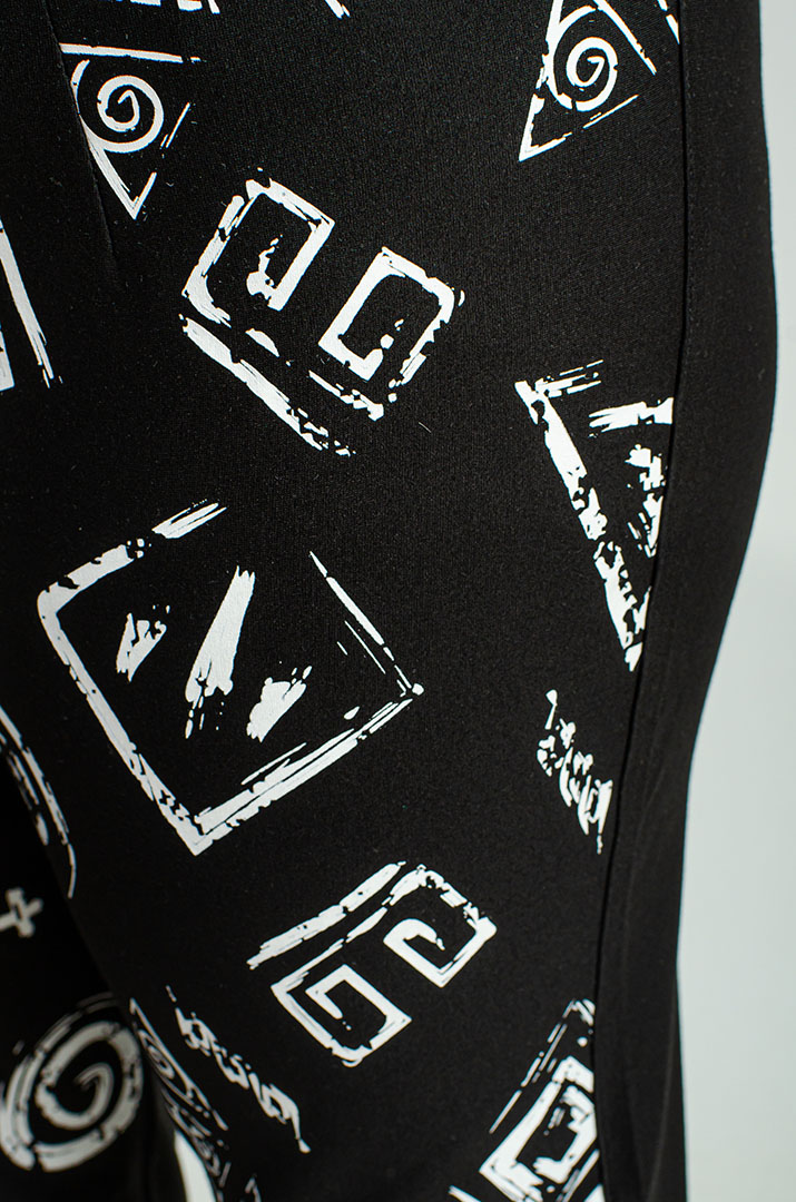 Брюки 7/8 трикотажные в принт больших размеров