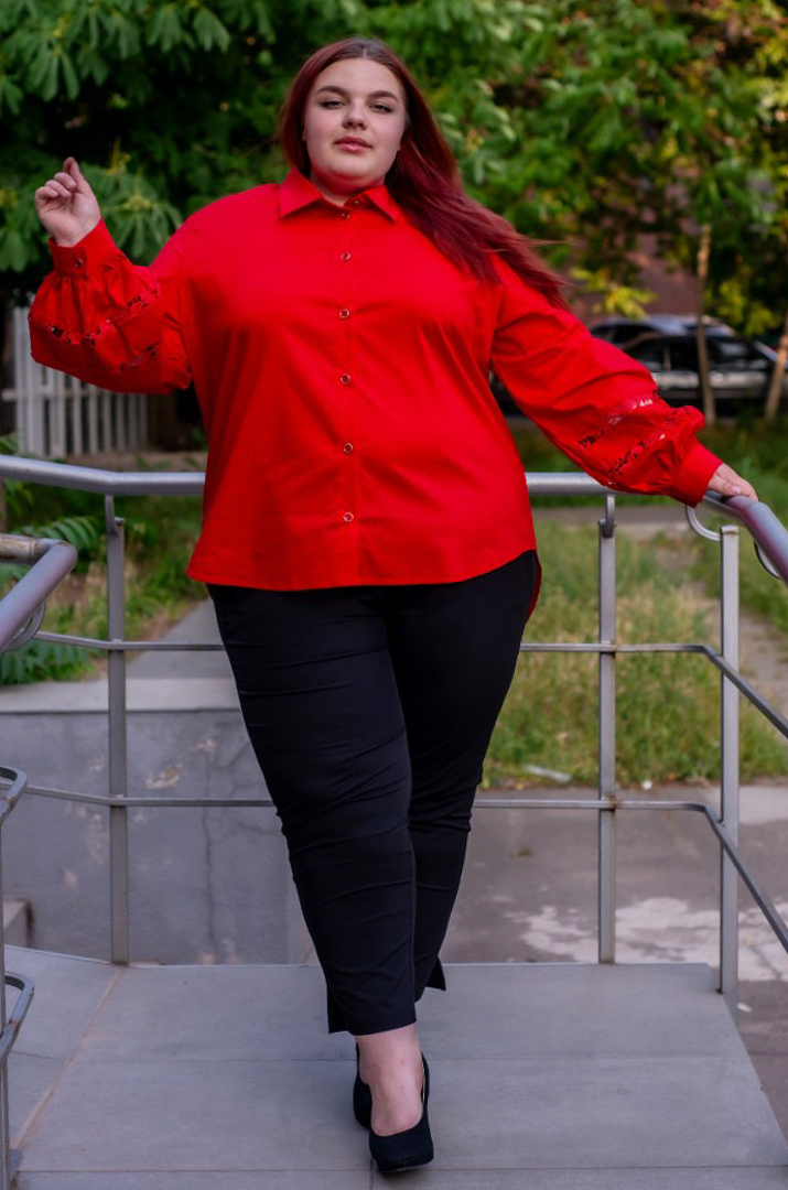 Брюки 7/8 трикотажні із розрізами великих розмірів