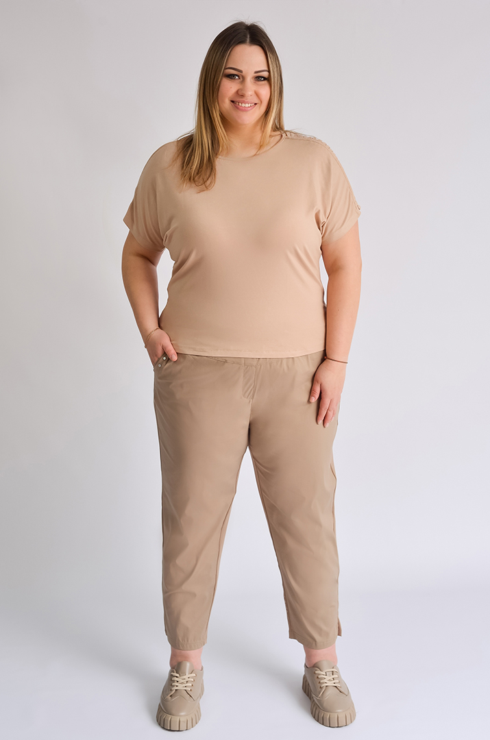 Брюки 7/8 трикотажні із розрізами великих розмірів