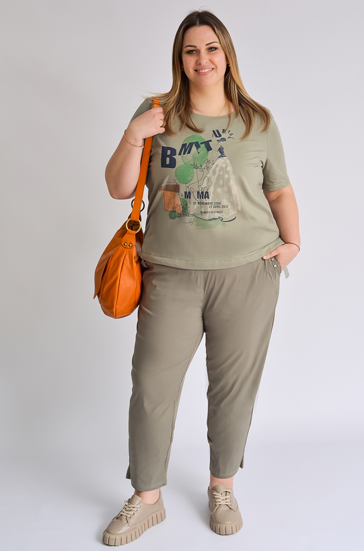 Брюки 7/8 трикотажні із розрізами великих розмірів