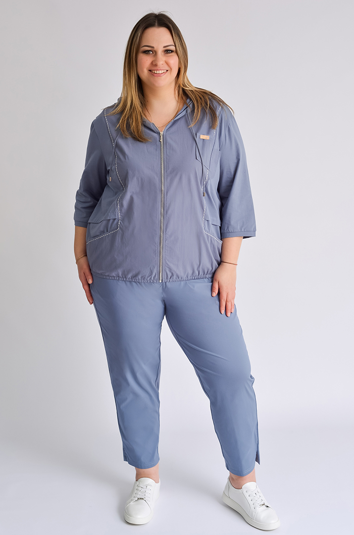 Брюки 7/8 трикотажні із розрізами великих розмірів