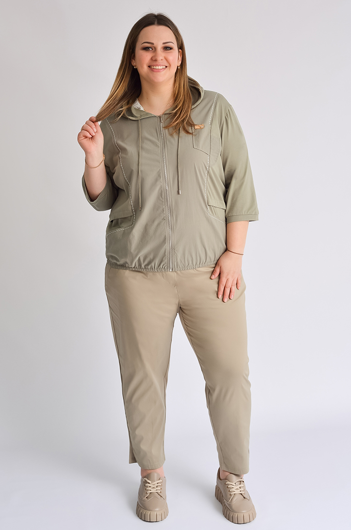 Брюки 7/8 трикотажні із розрізами великих розмірів