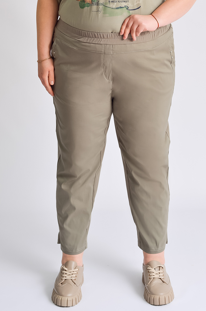 Брюки 7/8 трикотажні із розрізами великих розмірів