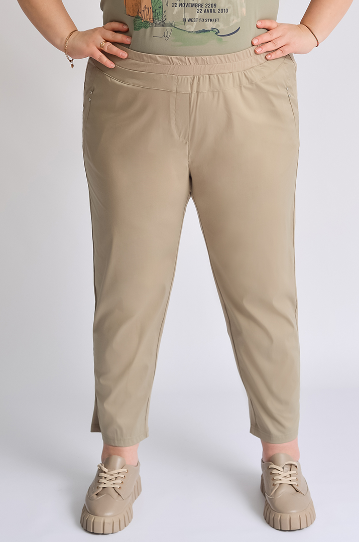 Брюки 7/8 трикотажні із розрізами великих розмірів