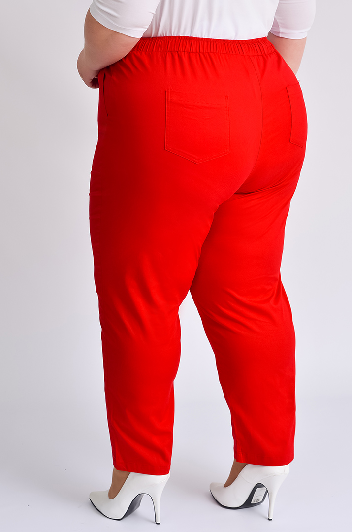 Брюки 7/8 у кольорах чорний та червоний великих розмірів